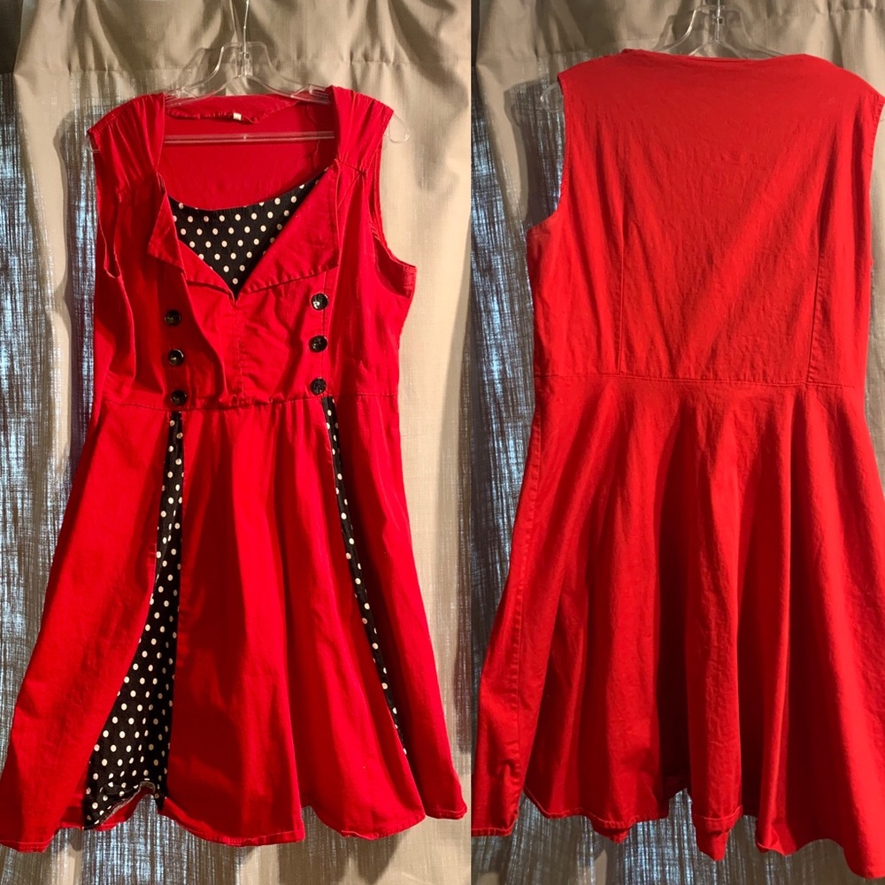 Red and black pinup dress